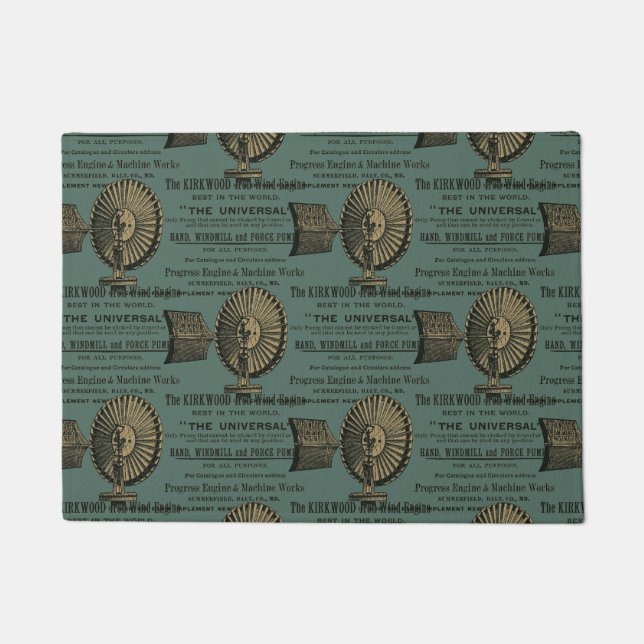 Kirkwood Iron Wind Engine Windmill Summerfield Deurmat (Voorkant)