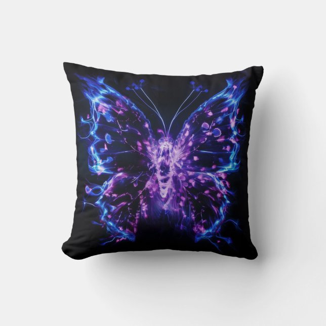 Kirlian Butterfly: Lichtgevende aura Kussen (Voorkant)