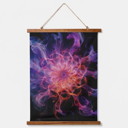 Kirlian Emberflow: Elektrische nevelvorm Hangend Wandkleed (Voorkant)