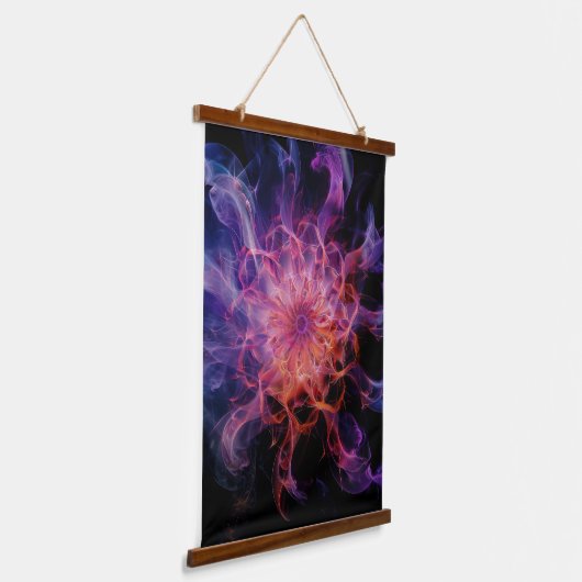 Kirlian Emberflow: Elektrische nevelvorm Hangend Wandkleed (Gebogen)