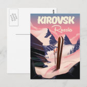 Kirovsk Rusland ski reisposter Briefkaart (Voorkant / Achterkant)