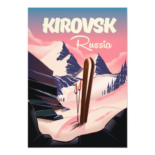 Kirovsk Rusland ski reisposter Foto Afdruk (Voorkant)