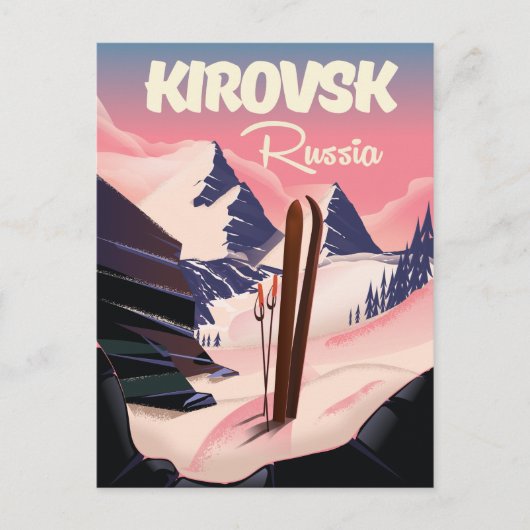 Kirovsk Russia skiposter Briefkaart (Voorkant)