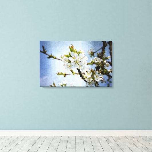 Kirschblüte Canvas Afdruk (Insitu (Houten vloer))