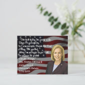 Kirsten Gillibrand citaat uit het Democratische de Briefkaart (Staand voorkant)