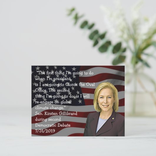 Kirsten Gillibrand citaat uit het Democratische de Briefkaart (Staand voorkant)