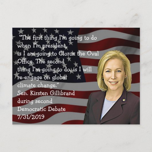 Kirsten Gillibrand citaat uit het Democratische de Briefkaart (Voorkant)