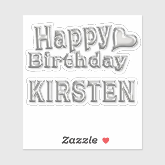 Kirsten Happy Birthday silver Aufkleber Sticker (Vel)