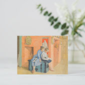Kirsti en Esbjorn lezen een boek samen Briefkaart (Staand voorkant)