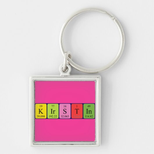 Kirstin periodieke lijstnaam keyring sleutelhanger (Voorkant)