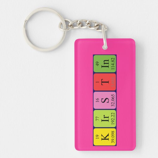 Kirstin periodieke lijstnaam keyring sleutelhanger (Voorkant)