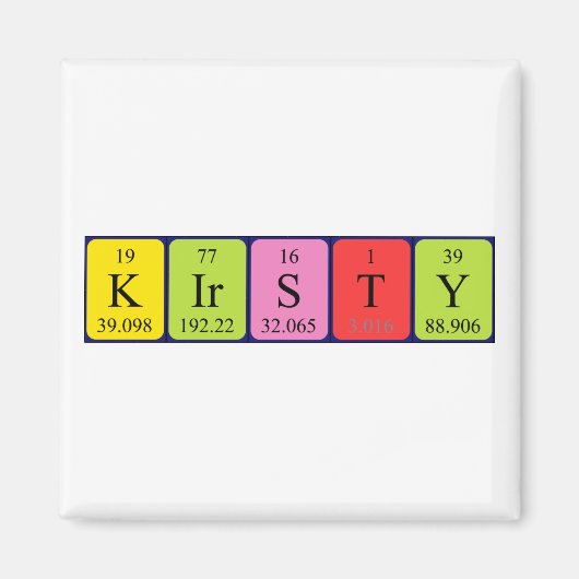 Kirsty periodieke lijstnaam magnet (Voorkant)