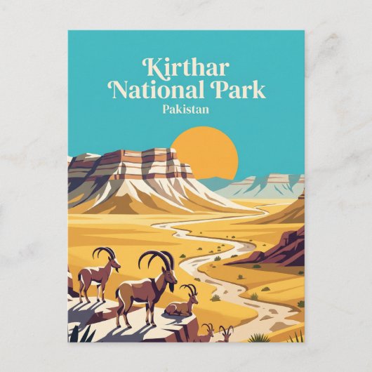 Kirthar National Park Pakistan Briefkaart (Voorkant)