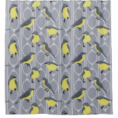 Kirtland's Warblers Bird Lovers Grey and Yellow Douchegordijn (Voorkant)