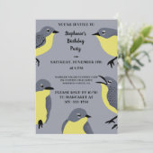 Kirtland's Warblers Bird Lovers Grey, Yellow Party Kaart (Staand voorkant)