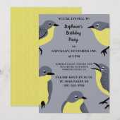 Kirtland's Warblers Bird Lovers Grey, Yellow Party Kaart (Voorkant / Achterkant)