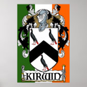 Kirwin Coat of Arms Irish Flag Print (Voorkant)