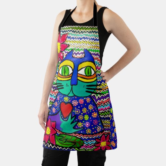 Kisa the Cat Apron Schort (Insitu)