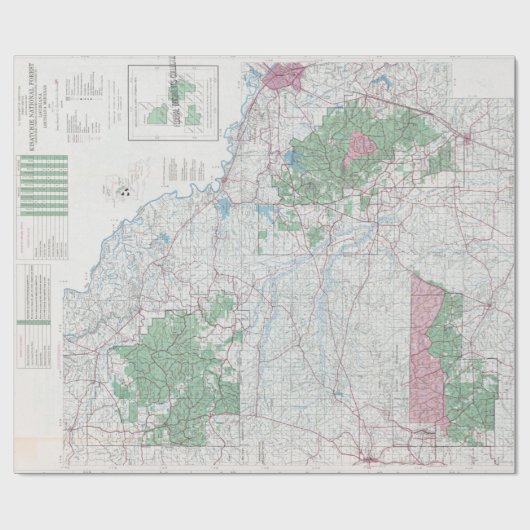Kisatchie National Forest Map (1978)  Cadeaupapier (Vlak)