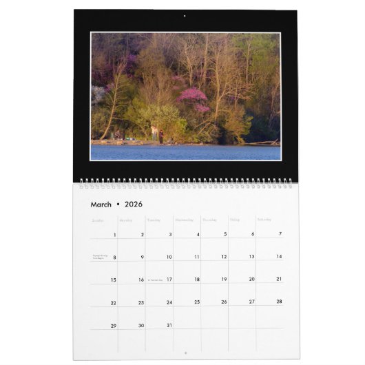 Kiser Lake 2018 Maandelijkse kalender van Tom Minu (Mar 2026)