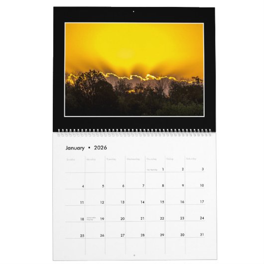 Kiser Lake 2018 Maandelijkse kalender van Tom Minu (Jan 2026)
