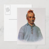 Kish-Kal-Wa, hoofd van de Shawnee Briefkaart (Voorkant / Achterkant)