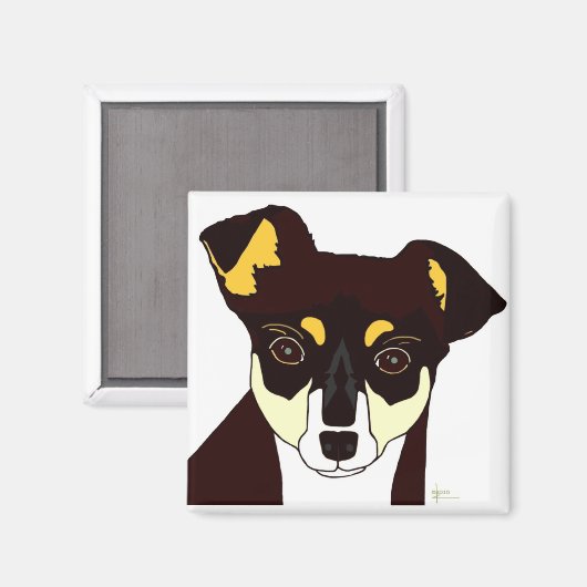 Kisha Chihuahua Magneet - Wit (Voorkant / Achterkant)