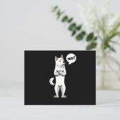 Kishu Inu Stubborn Dog Briefkaart (Staand voorkant)