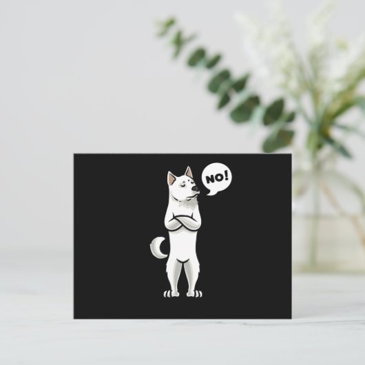 Kishu Inu Stubborn Dog Briefkaart (Staand voorkant)