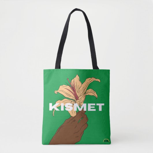Kismet Groene Bloem Tote Bag (Voorkant)