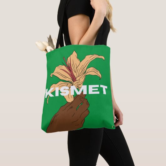 Kismet Groene Bloem Tote Bag (Dichtbij)