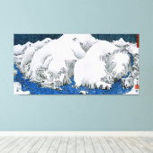 Kiso Road Snowstorm Hiroshige Canvas Afdruk (Insitu (Houten vloer))