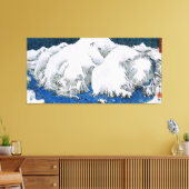 Kiso Road Snowstorm Hiroshige Canvas Afdruk (Insitu (Woonkamer))