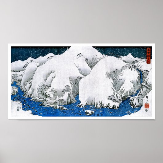 Kiso Road Snowstorm Hiroshige Poster (Voorkant)