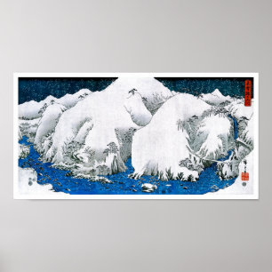 Kiso Road Snowstorm Hiroshige Poster
