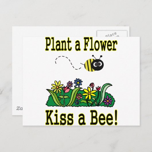 Kiss a Bee Briefkaart (Voorkant / Achterkant)
