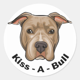 Kiss-A-Bull Pit bull Ronde Sticker