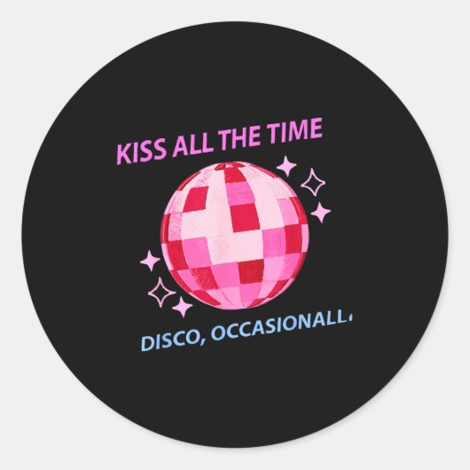 Kiss All Time Disco Occasionally Ronde Sticker (Voorkant)