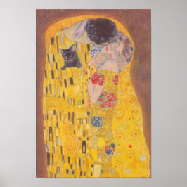 Kiss and cat Gustav Klimt Poster