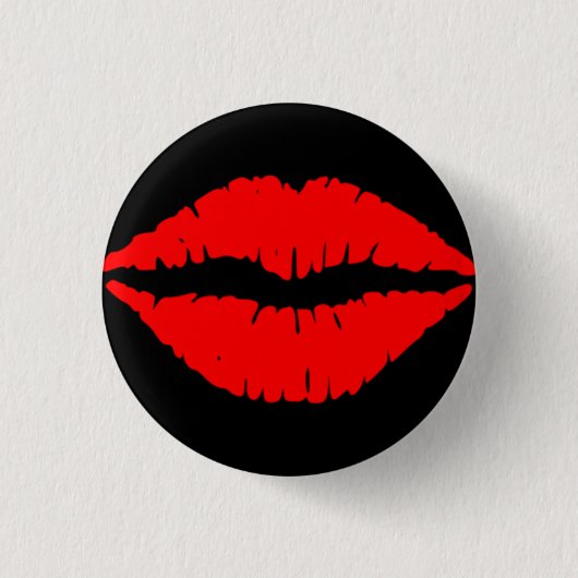 Kiss badge small - Black Ronde Button 3,2 Cm (Voorkant)