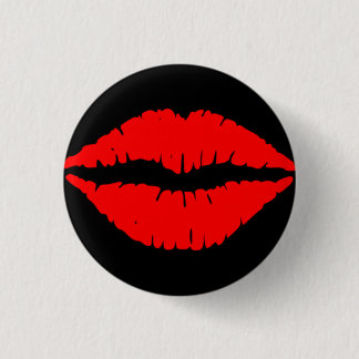 Kiss badge small - Black Ronde Button 3,2 Cm