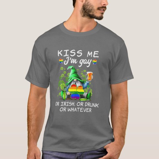 Kiss betekent dat ik homo, Iers of Drink of Whatev T-shirt (Voorkant)