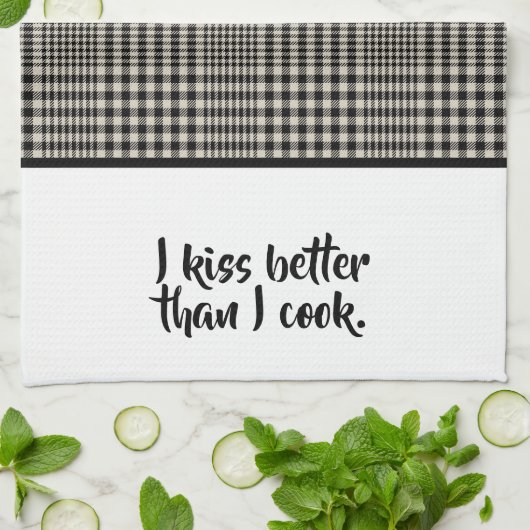 Kiss Beter dan Cook Funny Theedoek (Gevouwen)