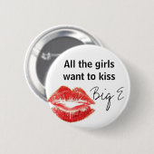 Kiss Big E Ronde Button 5,7 Cm (Voorkant /achterkant)