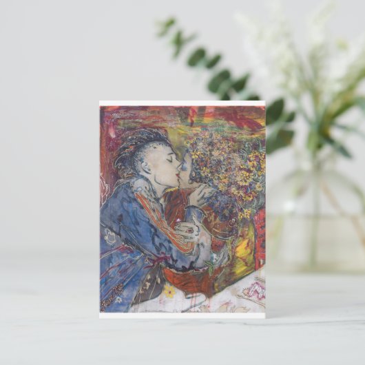 "Kiss" Briefkaart (Staand voorkant)