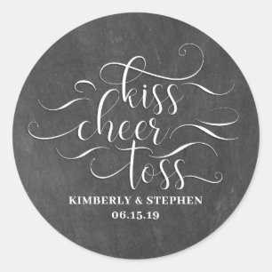 Kiss Cheer Toss Bruiloft Petals Verpakking Ronde Sticker