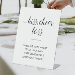 Kiss Cheer Toss Flower Confetti Wedding Reclamebord Met Voetstuk