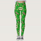 Kiss Clover Lips Shamrock St Patricks Day Leggings (Voorkant)