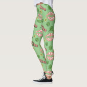 Kiss Clover Lips St. Patrick's Day Sage Leggings (Links)