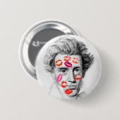 "KISS-COVERED KIERKEGAARD" RONDE BUTTON 5,7 CM (Voorkant /achterkant)